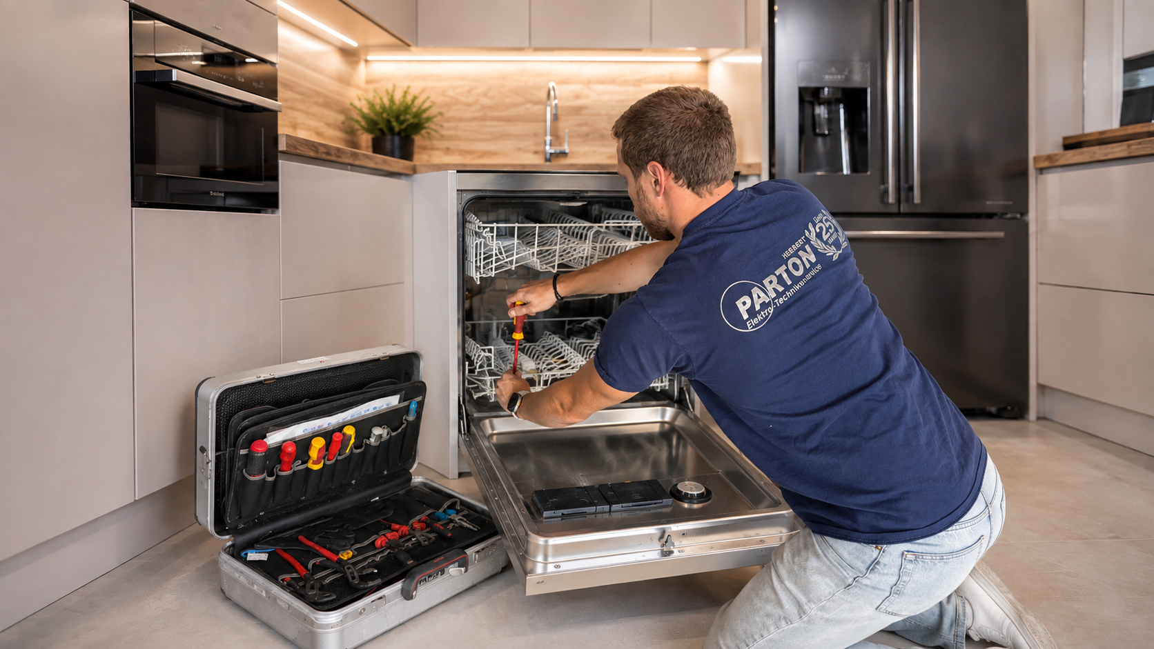 Reparatur einer Spülmaschine